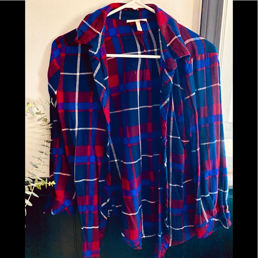 Royal blue/red flannel
